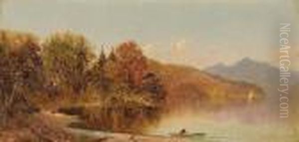 Lake George Oil Painting by Jervis McEntee