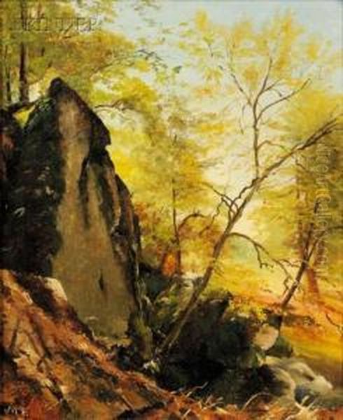 Autumn Landscape Oil Painting by Jervis McEntee