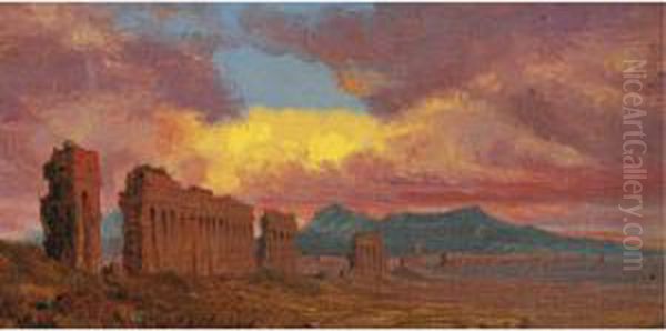 Roman Aqueduct Oil Painting by Jervis McEntee