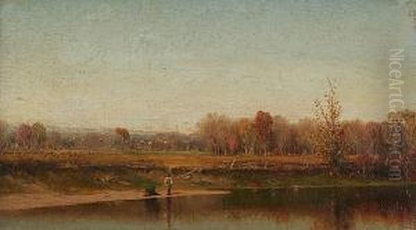 Esopus Creek Oil Painting by Jervis McEntee