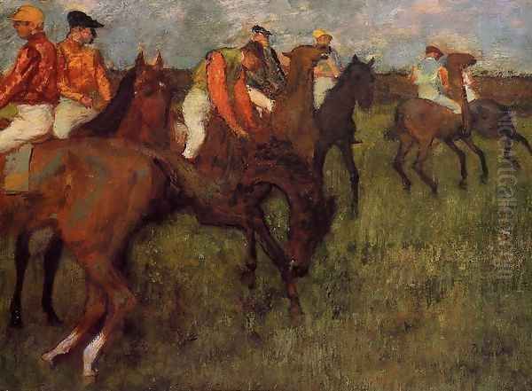 Jockeys, 1886-90 Oil Painting by Edgar Degas