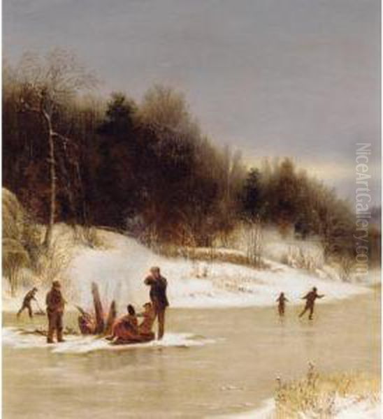 The Skating Party Oil Painting by Jervis McEntee