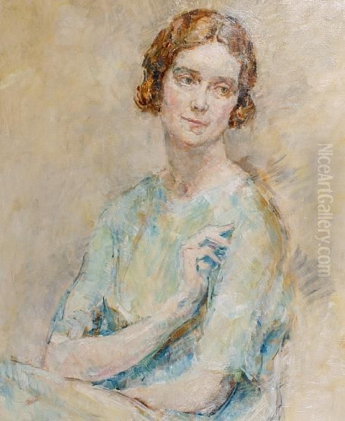 Portrait Of Lady Cynthia Asquith Oil Painting by Ambrose McEvoy