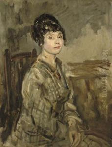 La Gouvernante, Mrs Claude Johnson Oil Painting by Ambrose McEvoy