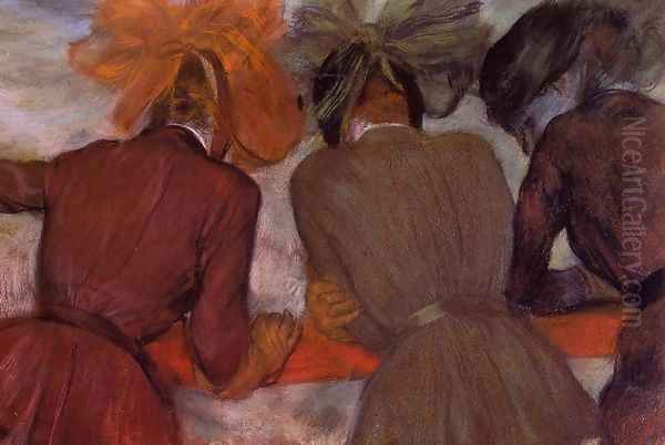 Women Leaning on a Railing Oil Painting by Edgar Degas