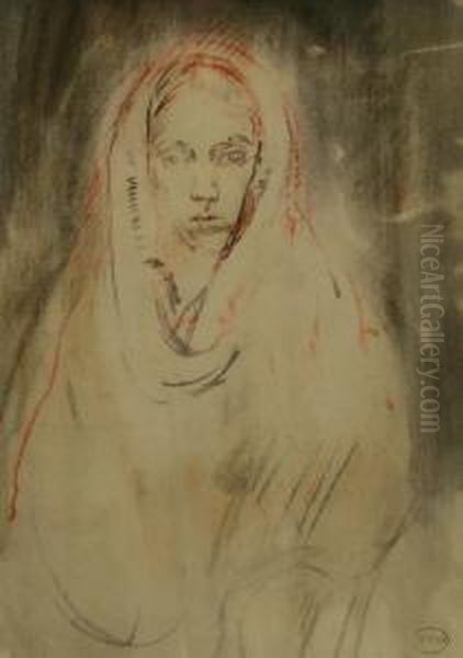 Lady In A Shawl Oil Painting by Ambrose McEvoy