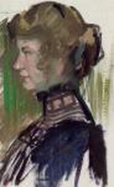 Portrait Of A Woman Oil Painting by Ambrose McEvoy