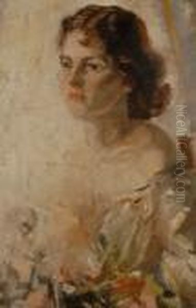 Portrait Of A Young Woman Oil Painting by Ambrose McEvoy