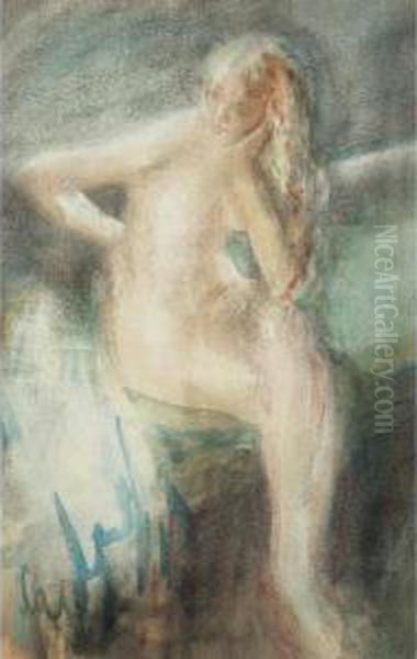 Seated Nude Oil Painting by Ambrose McEvoy