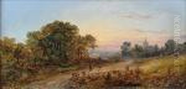 A Walk On A Country Lane Oil Painting by William McEvoy