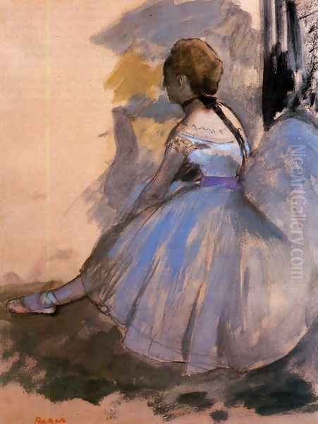 Dancer Seated (study) Oil Painting by Edgar Degas