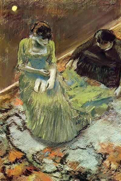 Before the Curtain Call Oil Painting by Edgar Degas