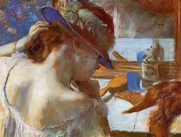 Mirror Oil Painting by Edgar Degas