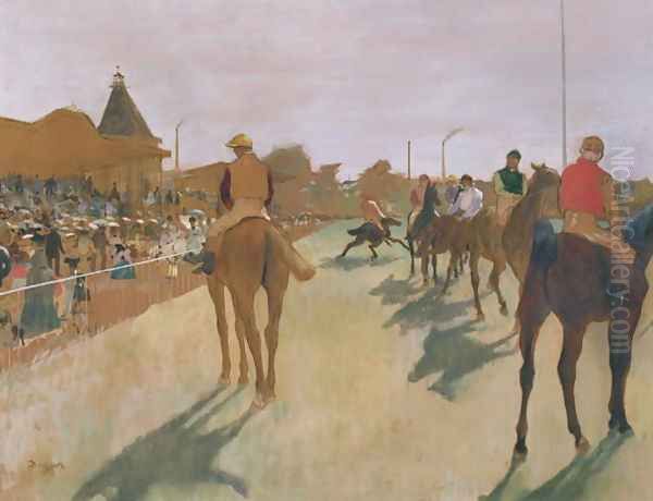 The Parade, or Race Horses in front of the Stands, c.1866-68 Oil Painting by Edgar Degas