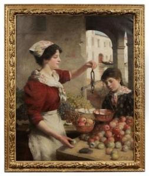 Venetian Fruit Seller Oil Painting by John Mcghie