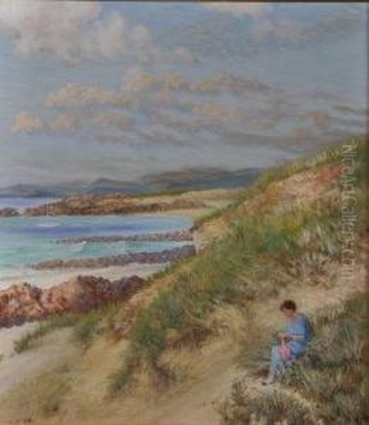 Sheltered In The Sand Dunes Oil Painting by John Mcghie