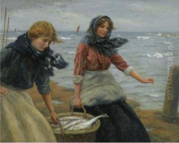 Fishergirls Oil Painting by John Mcghie