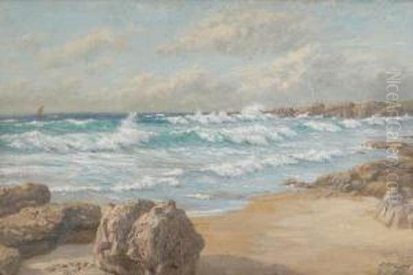 Rolling Surf, Iona Oil Painting by John Mcghie