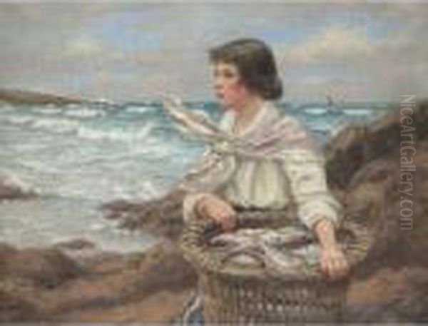 Fisher Girl Oil Painting by John Mcghie