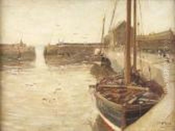 In Harbour Oil Painting by John Mcghie