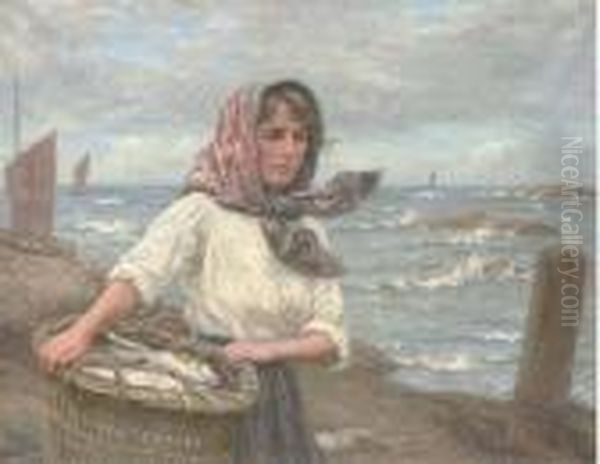 A Fishwife Oil Painting by John Mcghie