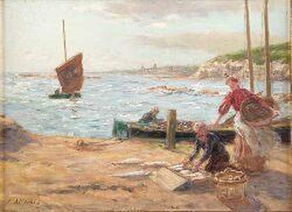 Unloading The Catch Oil Painting by John Mcghie