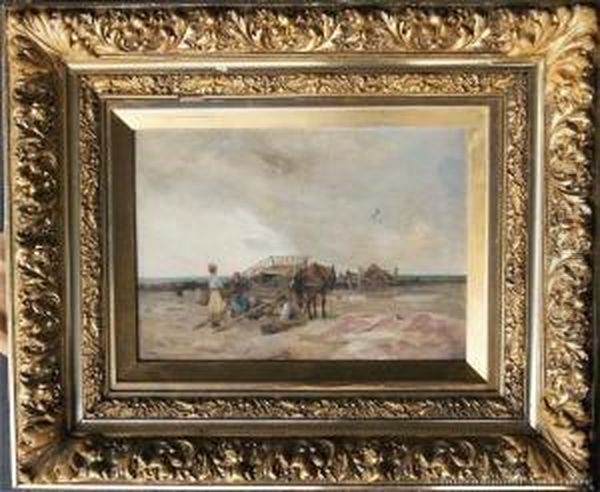 Mussel Gatherers, Brittany Coast Oil Painting by Robert McGregor