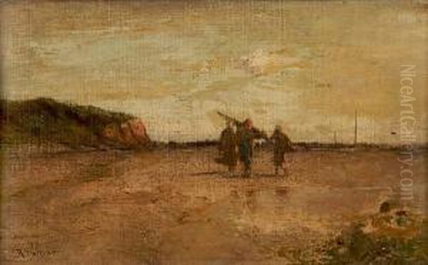 Trouville Sands Oil Painting by Robert McGregor