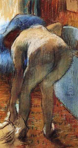 Leaving the Bath I Oil Painting by Edgar Degas