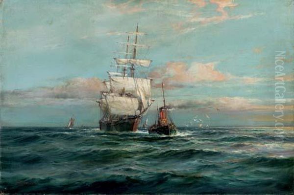 The Bluejacket Under Tow Oil Painting by Robert McGregor