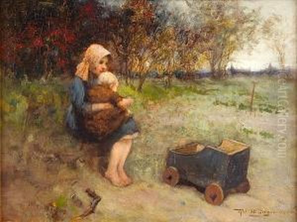 A Rest By The Way Oil Painting by Robert McGregor