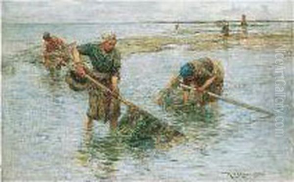 Shrimp Gatherers Oil Painting by Robert McGregor