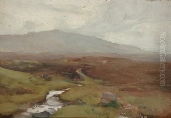 Scottish Highlands Oil On Board Oil Painting by William Beckwith Mcinnes