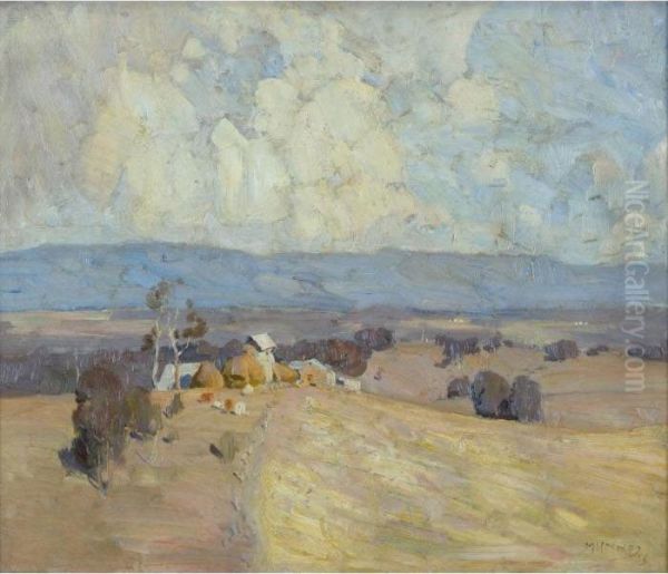 Landscape Overlooking The Farmyard Oil Painting by William Beckwith Mcinnes