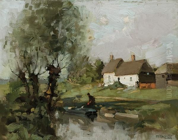 Country Farmhouse Oil Painting by William Beckwith Mcinnes