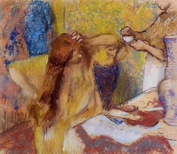 Woman at Her Toilette II Oil Painting by Edgar Degas