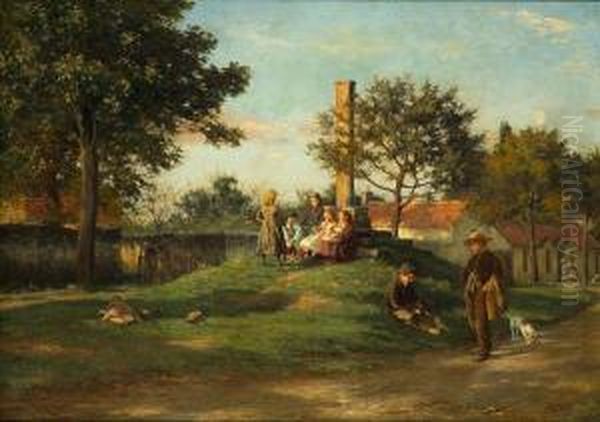 Summer On The Village Green Oil Painting by William Darling McKay