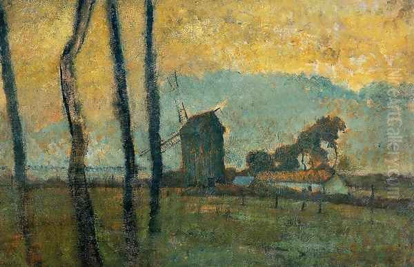 Landscape at Valery-sur-Somme Oil Painting by Edgar Degas