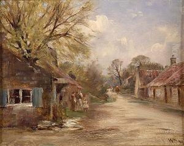 Huntsmen Entering A Village Oil Painting by William Darling McKay