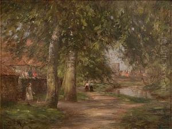 The Haugh, Haddington, Afternoon Shadow Oil Painting by William Darling McKay