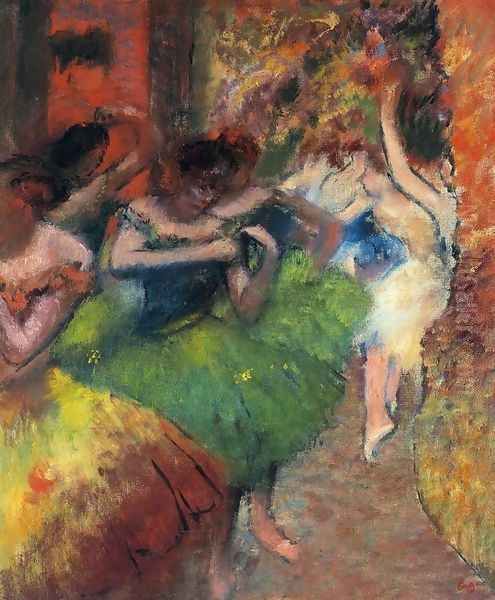 Dancers in the Wings II Oil Painting by Edgar Degas