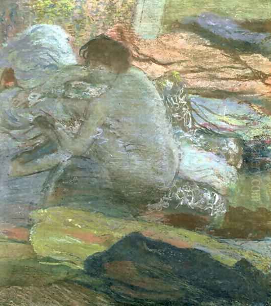 Seated Woman Drying Her Feet, c.1893 Oil Painting by Edgar Degas