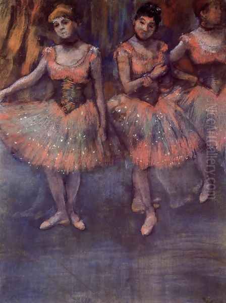 Three Dancers before Exercise Oil Painting by Edgar Degas