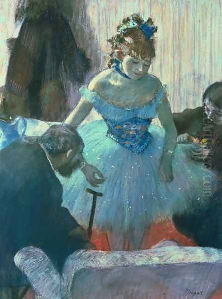 Dancer in her dressing room Oil Painting by Edgar Degas