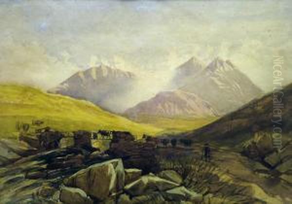 Snowdon From Capel Curig, North Wales Oil Painting by David Hall McKewan