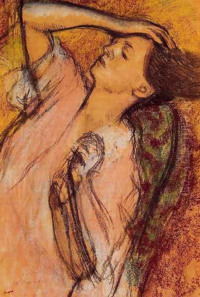 Combing the Hair I Oil Painting by Edgar Degas