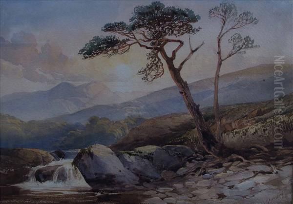 A Welsh Riverlandscape Oil Painting by David Hall McKewan