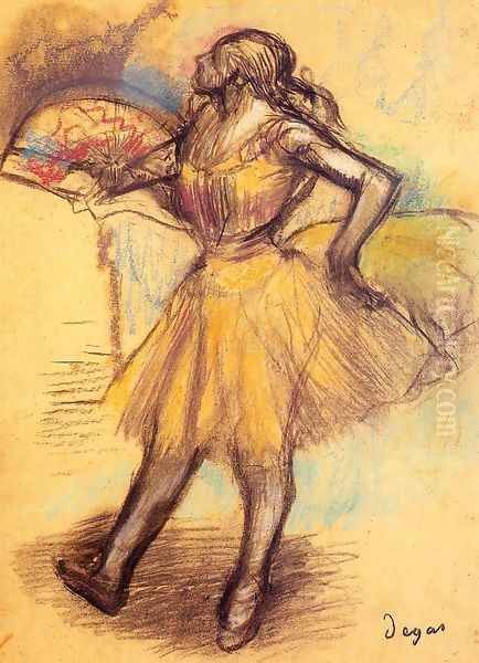 Dancer with a Fan (study) Oil Painting by Edgar Degas