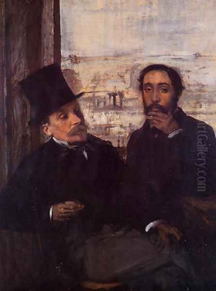 Self Portrait with Evariste de Valernes (1816-96) c.1865 Oil Painting by Edgar Degas