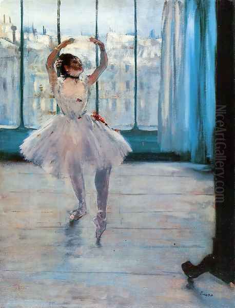 Dancer Posing Oil Painting by Edgar Degas